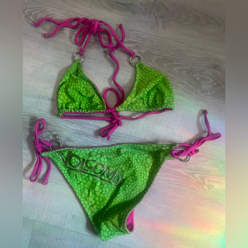 Dead Stock Volcom Pink and Green Bikini